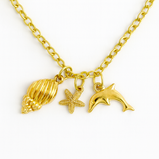 Under the sea gold necklace